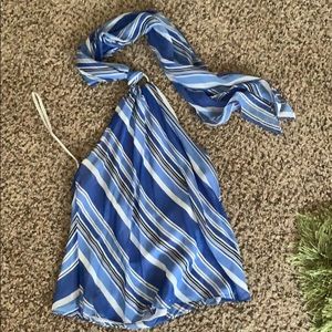 Halter blouse color: royal/navy/white